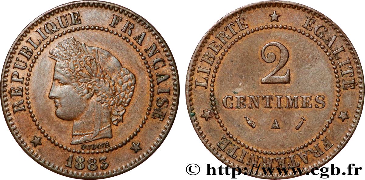2 centimes Cérès 1883 Paris F.109/8 TTB 