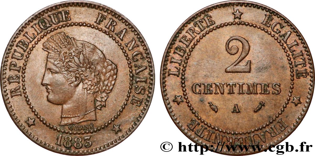 2 centimes Cérès 1883 Paris F.109/8 TTB 