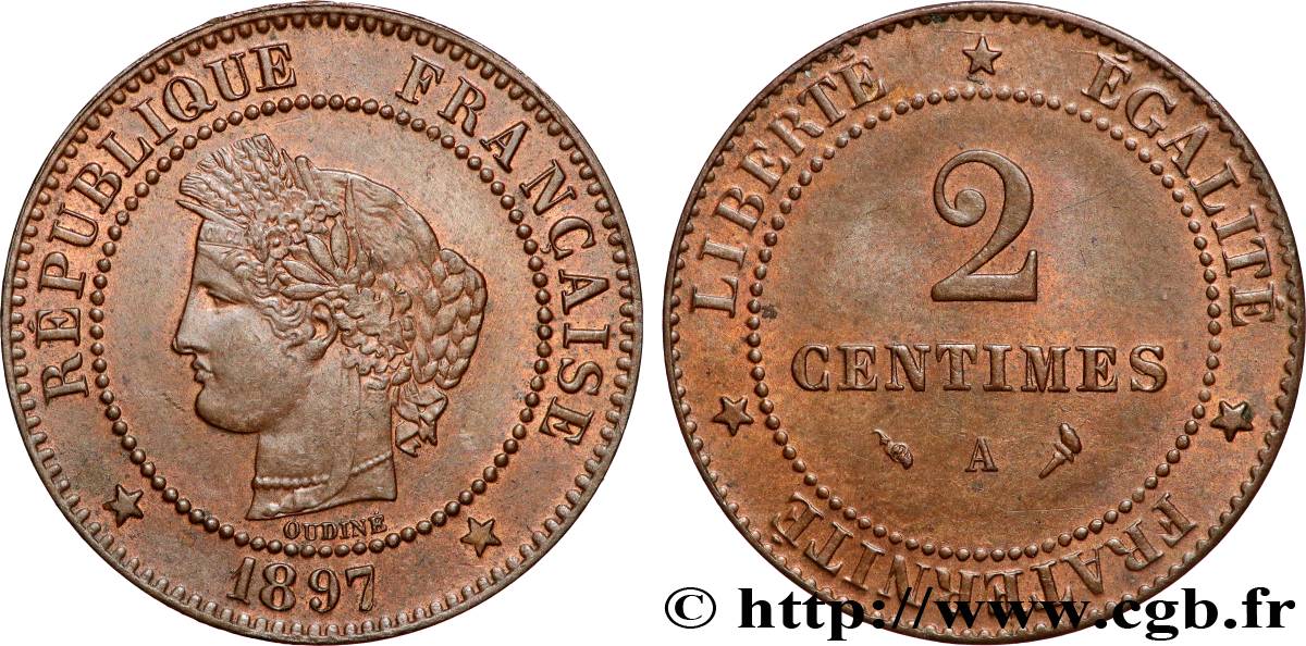 2 centimes Cérès 1897 Paris F.109/23 SUP58 