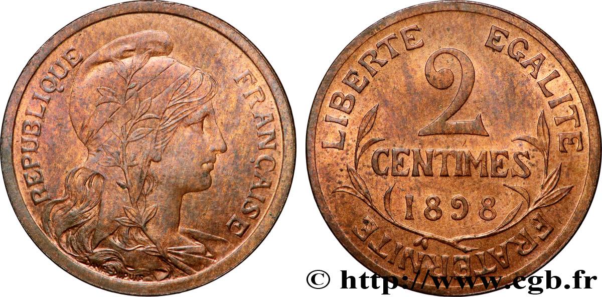 2 centimes Daniel-Dupuis 1898 Paris F.110/1 SUP60 