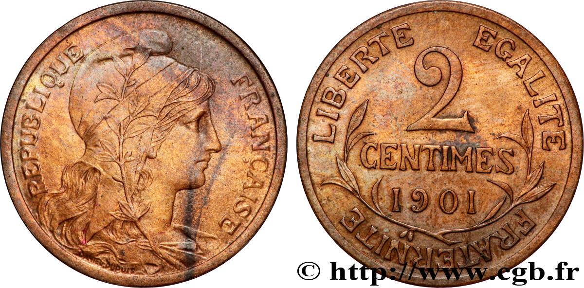 2 centimes Daniel-Dupuis 1901 Paris F.110/6 MBC+ 