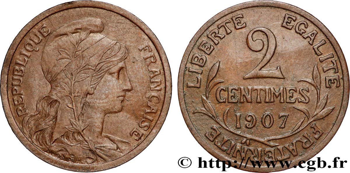 2 centimes Daniel-Dupuis 1907 Paris F.110/10 AU 