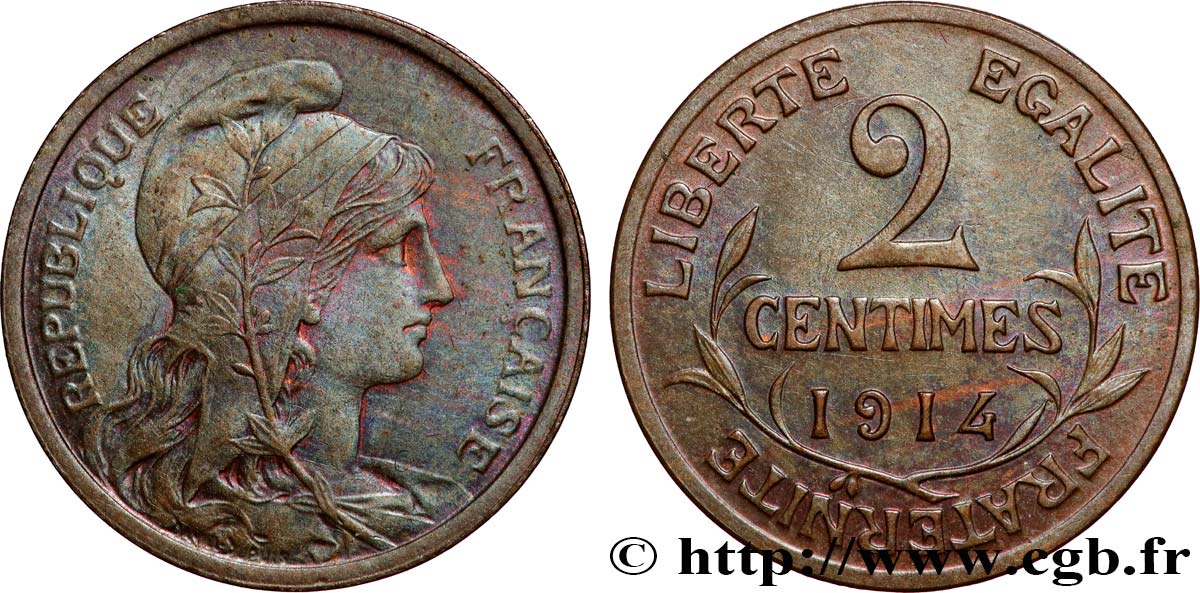 2 centimes Daniel-Dupuis 1914 Paris F.110/17 TTB+ 