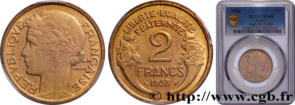 2 francs Morlon 1938  F.268/11 FDC65 PCGS