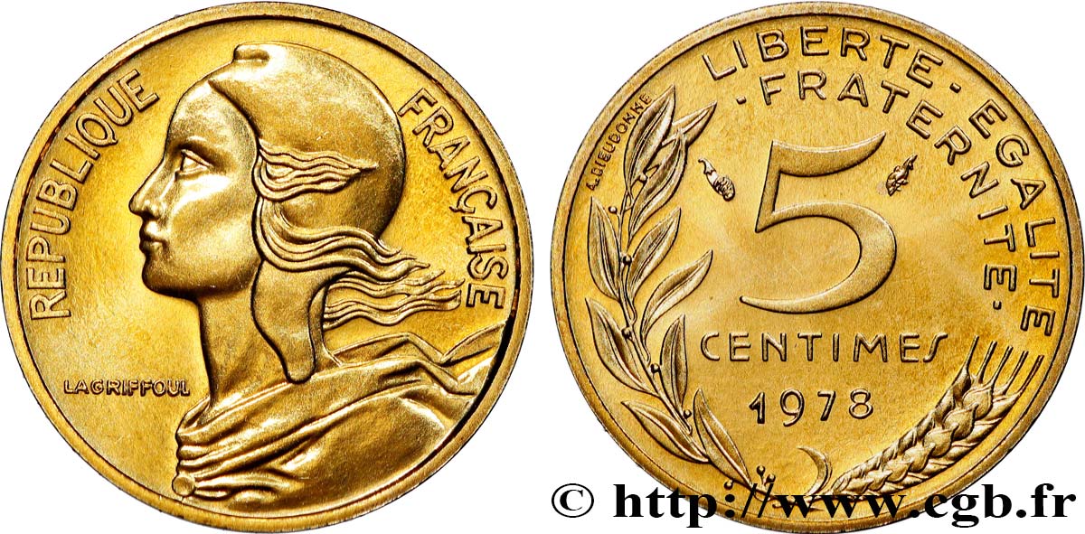 5 centimes Marianne 1978 Pessac F.125/14 FDC 