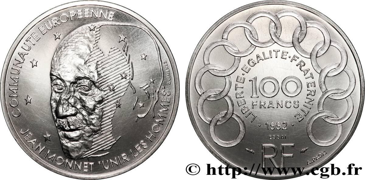 Essai de 100 francs Jean Monnet 1992 Pessac F.460/1 ST 