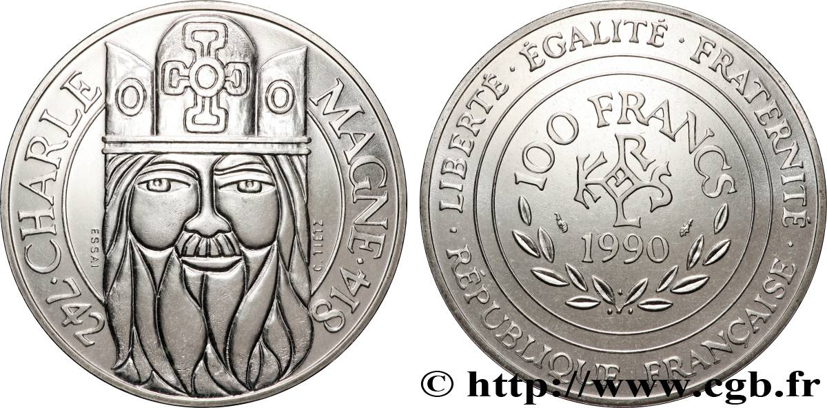 Essai de 100 francs Charlemagne 1990 Paris F.458/1 MS 