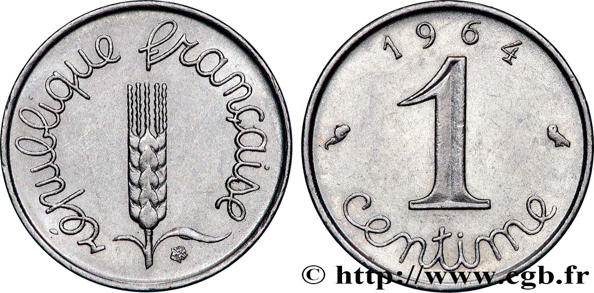 1 centime Épi, avec rebord 1964 Paris F.106/9 MBC+ 