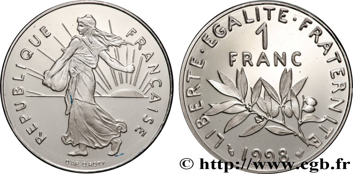 1 franc Semeuse, nickel, BE (Belle Épreuve) 1998 Pessac F.226/46 var. FDC 