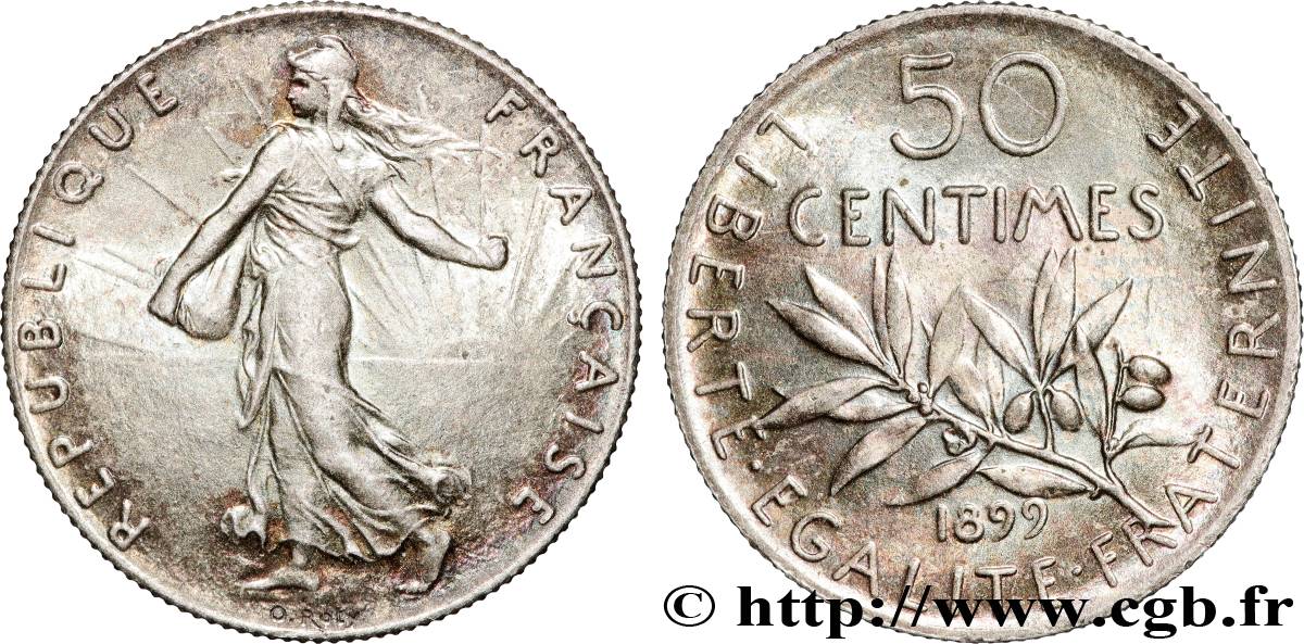 50 centimes Semeuse 1899  F.190/5 SPL64 