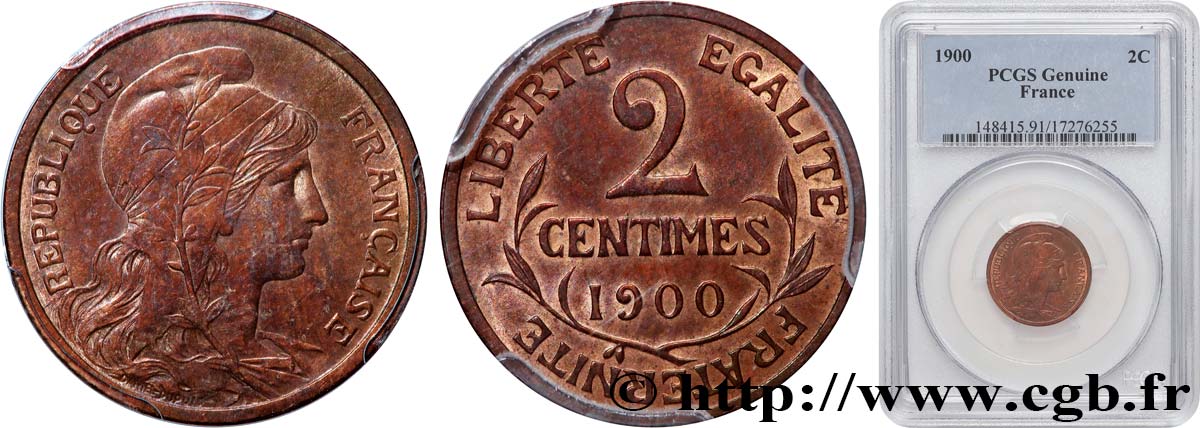 2 centimes Daniel-Dupuis 1900 Paris F.110/4 SUP PCGS