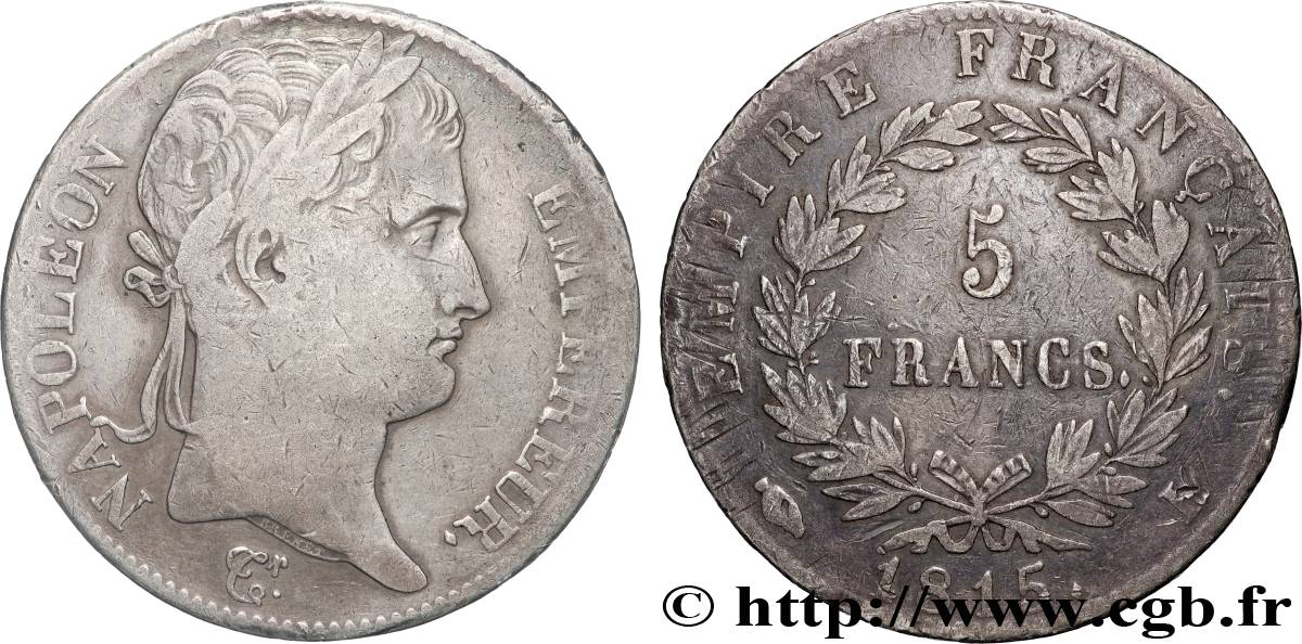 5 francs Napoléon Empereur, Cent-Jours 1815 Limoges F.307A/4 BC 