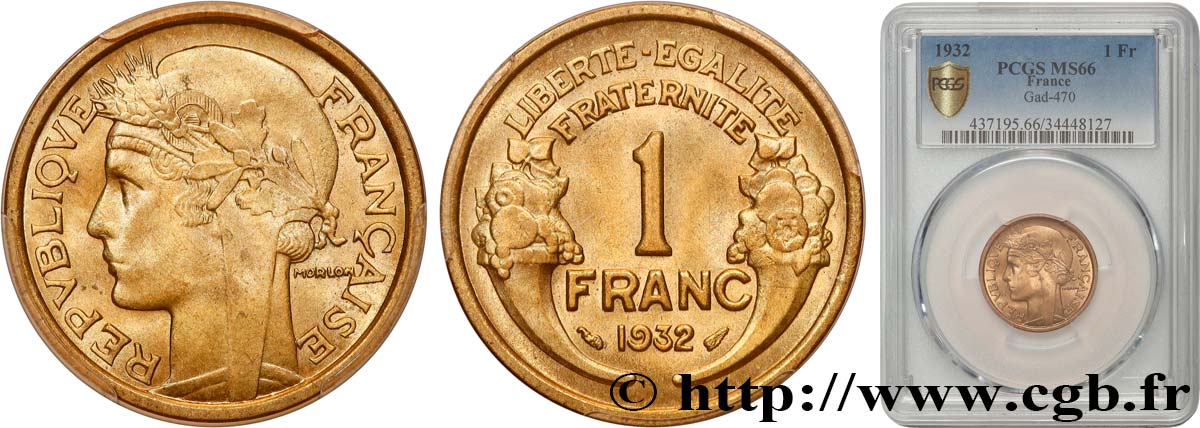 1 franc Morlon 1932 Paris F.219/3 FDC66 PCGS