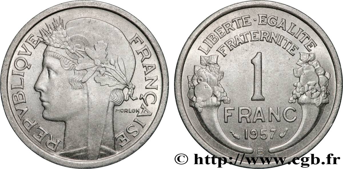 1 franc Morlon, légère 1957 Beaumont-Le-Roger F.221/20 MS63 