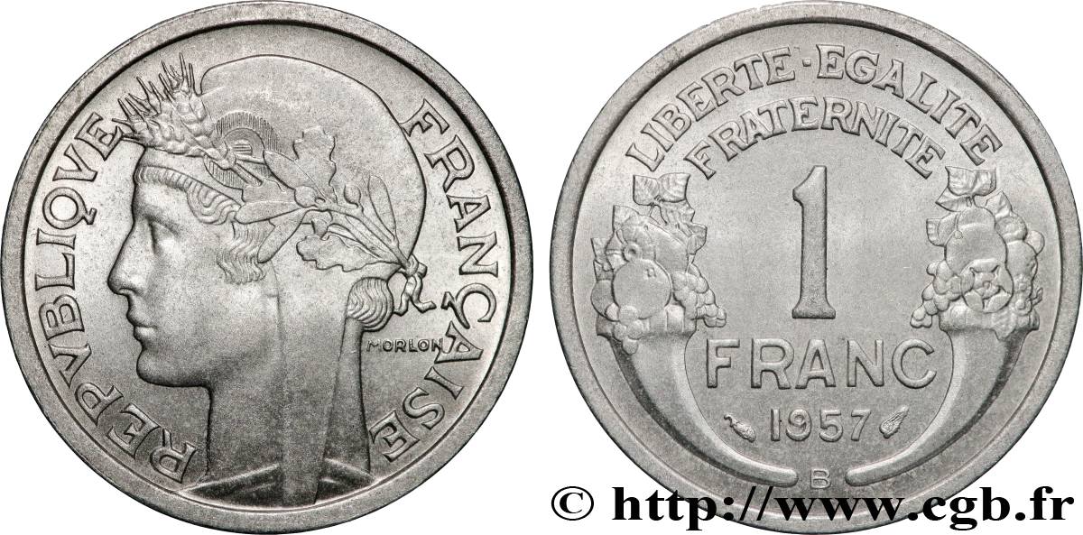 1 franc Morlon, légère 1957 Beaumont-Le-Roger F.221/20 MS64 