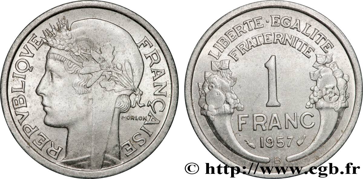 1 franc Morlon, légère 1957 Beaumont-Le-Roger F.221/20 SUP62 