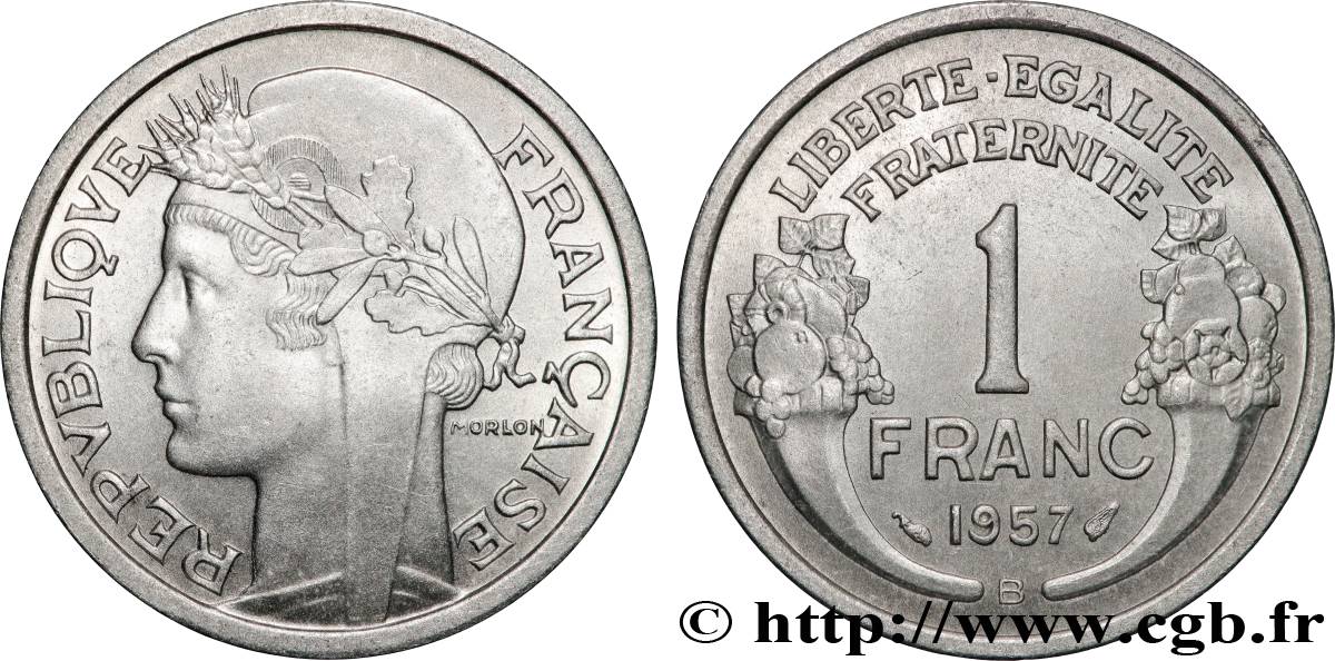 1 franc Morlon, légère 1957 Beaumont-Le-Roger F.221/20 SPL64 