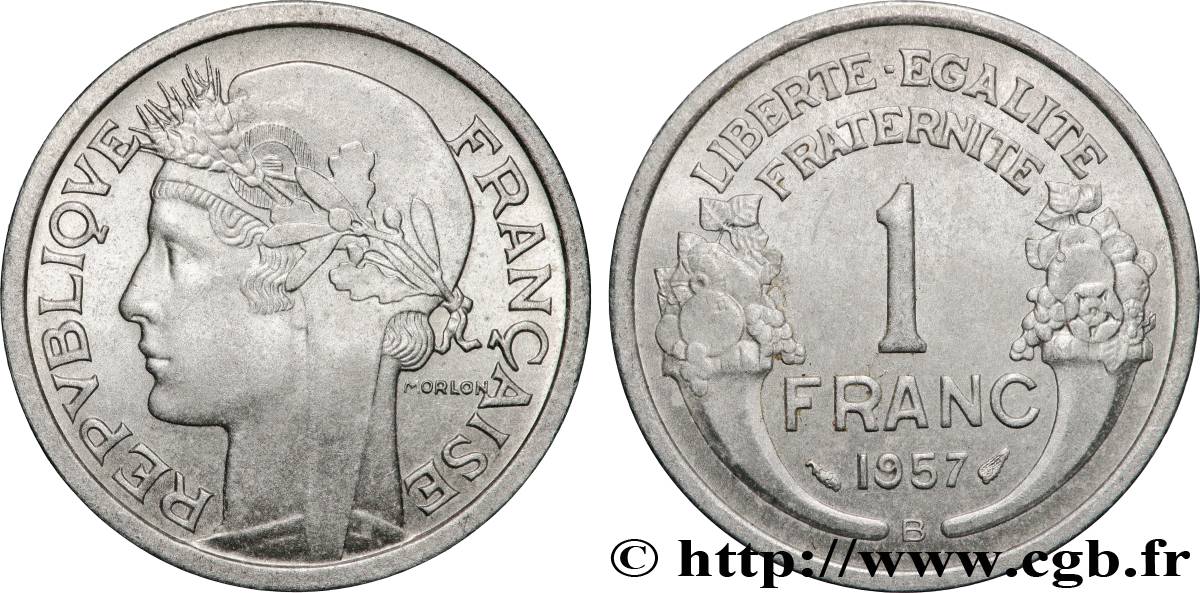 1 franc Morlon, légère 1957 Beaumont-Le-Roger F.221/20 SUP62 