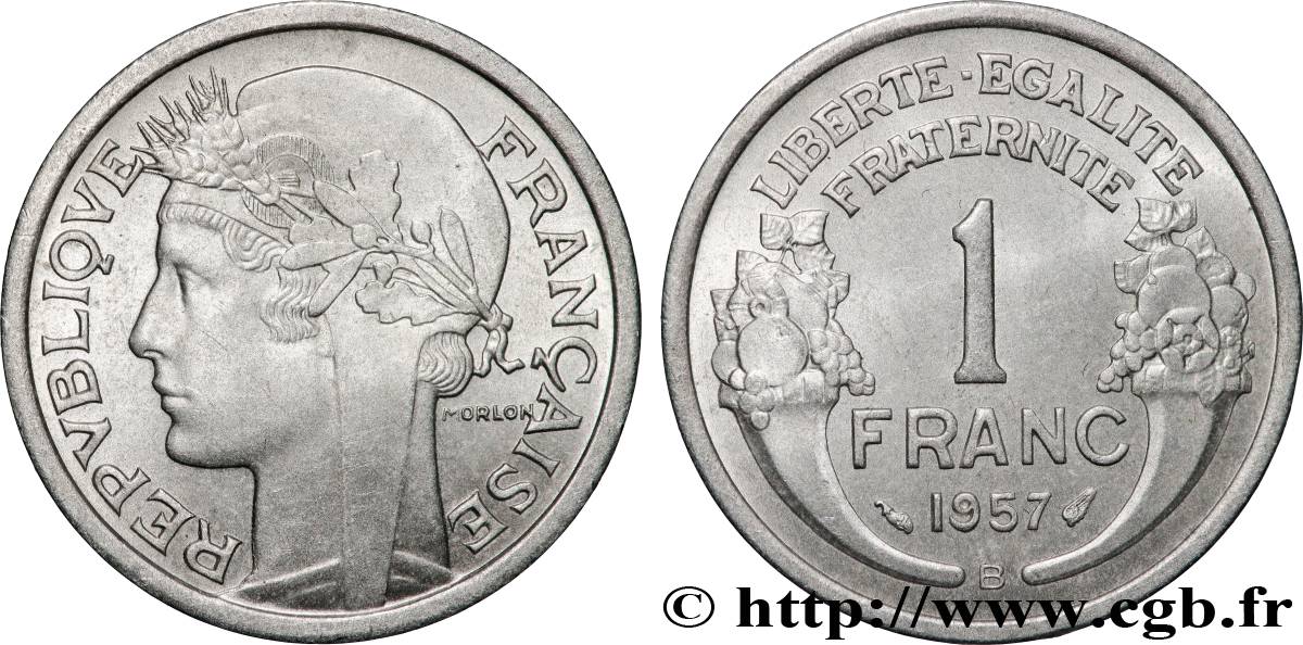 1 franc Morlon, légère 1957 Beaumont-Le-Roger F.221/20 SPL63 