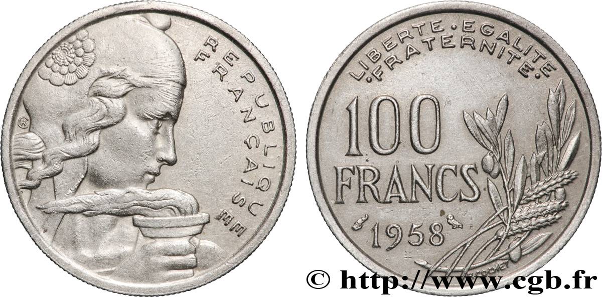 100 francs Cochet, Chouette 1958  F.450/13 TTB 