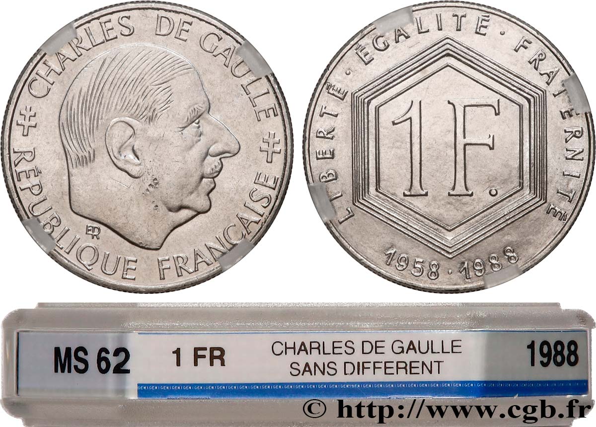 1 franc De Gaulle, sans différents 1988  F.227/3 SUP62 GENI