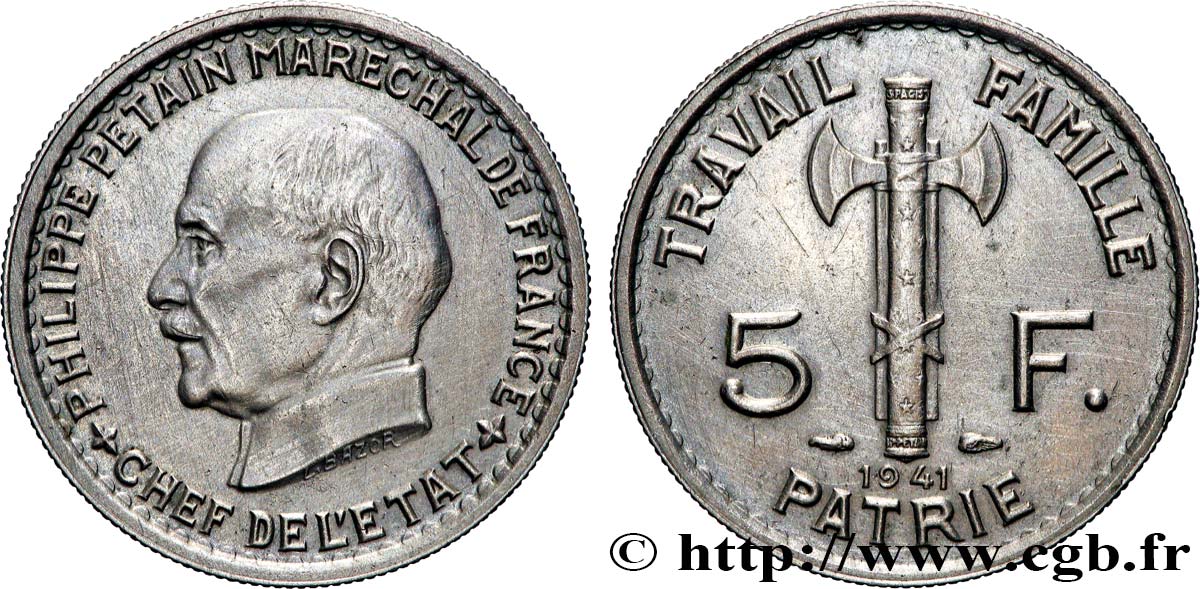 5 francs Pétain 1941  F.338/2 AU 