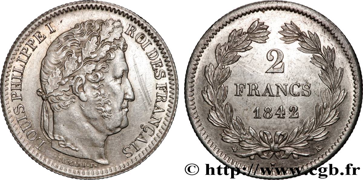 2 francs Louis-Philippe 1842 Bordeaux F.260/90 TTB+ 