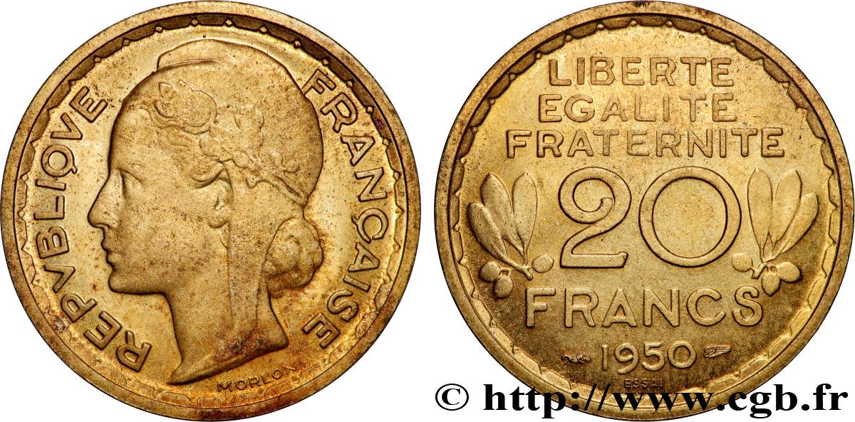 Essai du concours de 20 francs par Morlon 1950 Paris GEM.208 2 MS 