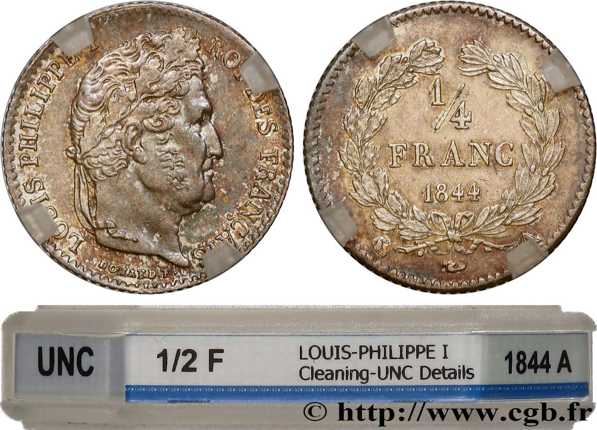 1/4 franc Louis-Philippe 1844 Paris F.166/97 SUP+ GENI