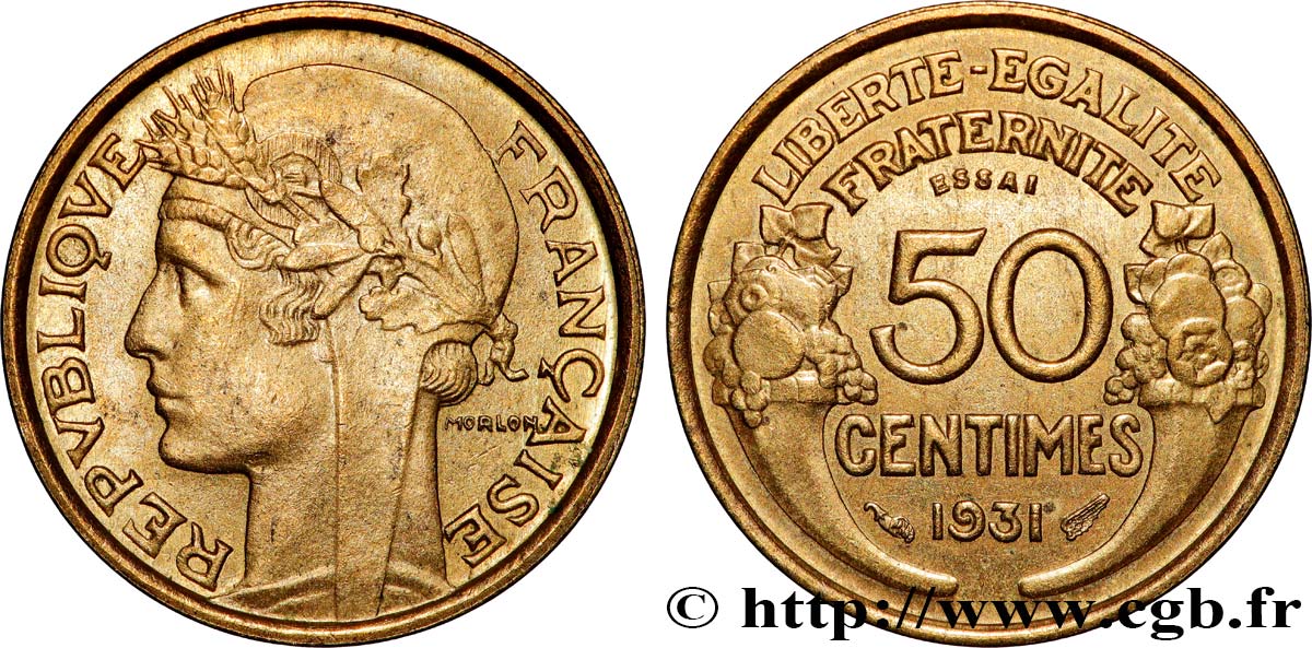 Essai de 50 centimes Morlon 1931  F.192/1 SUP+ 