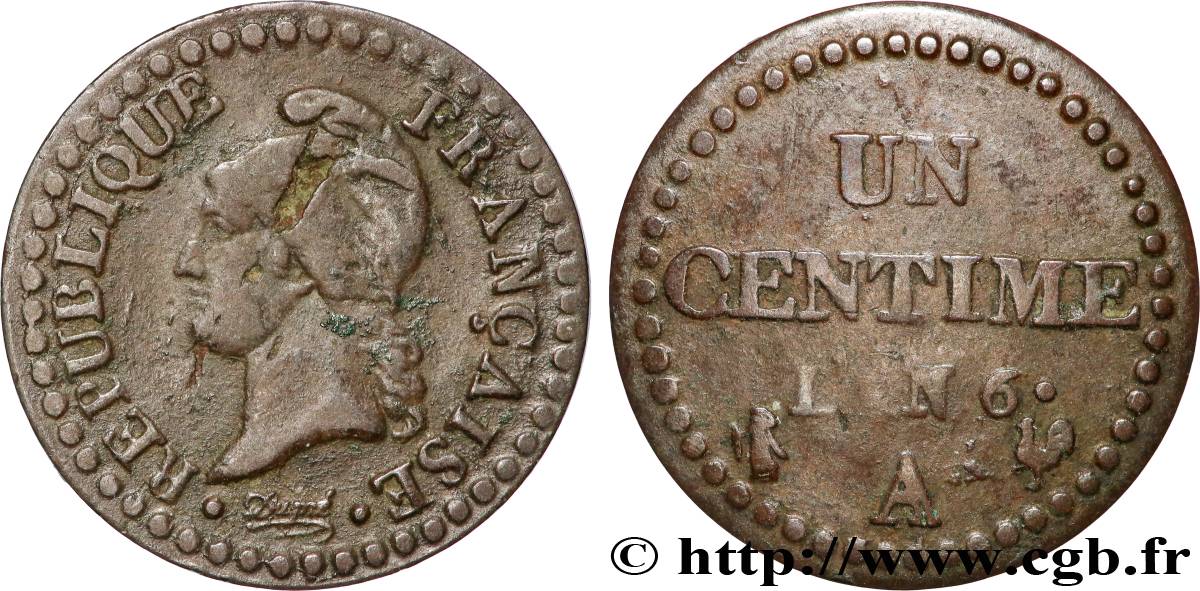 Un centime Dupré, petit 6 1798 Paris F.100/2 B+ 