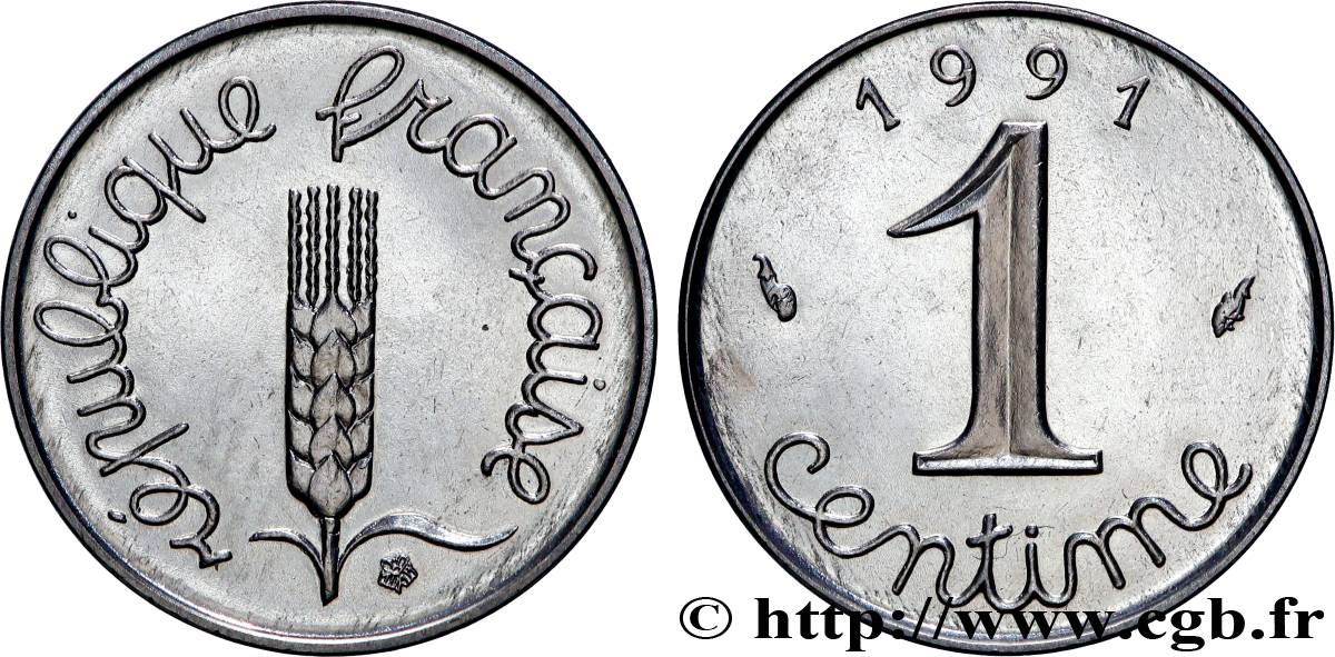 1 centime Épi, frappe monnaie 1991 Pessac F.106/48 SUP 