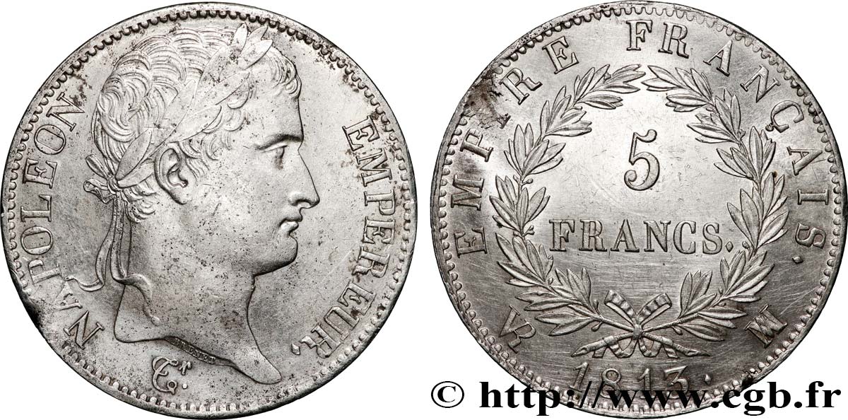 5 francs Napoléon Empereur, Empire français 1813 Marseille F.307/69 AU 