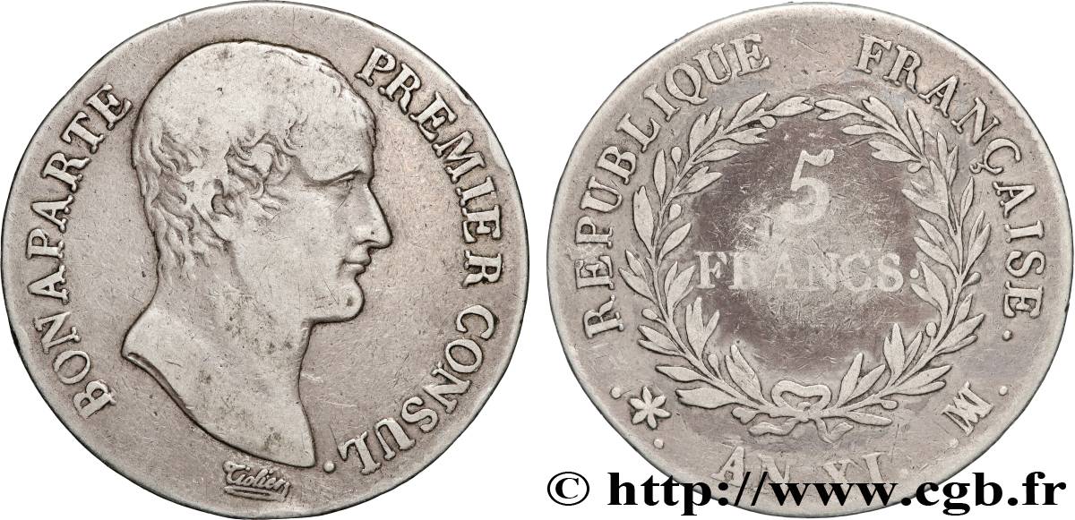 5 francs Bonaparte Premier Consul 1803 Marseille F.301/6 F 