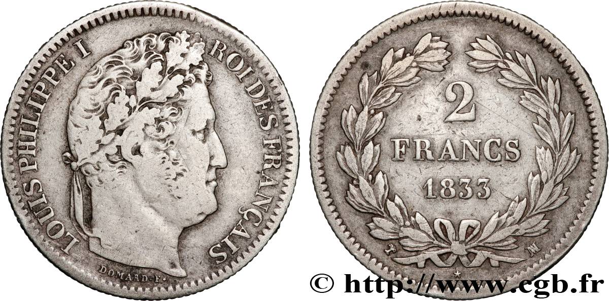 2 francs Louis-Philippe 1833 Marseille F.260/25 VF 