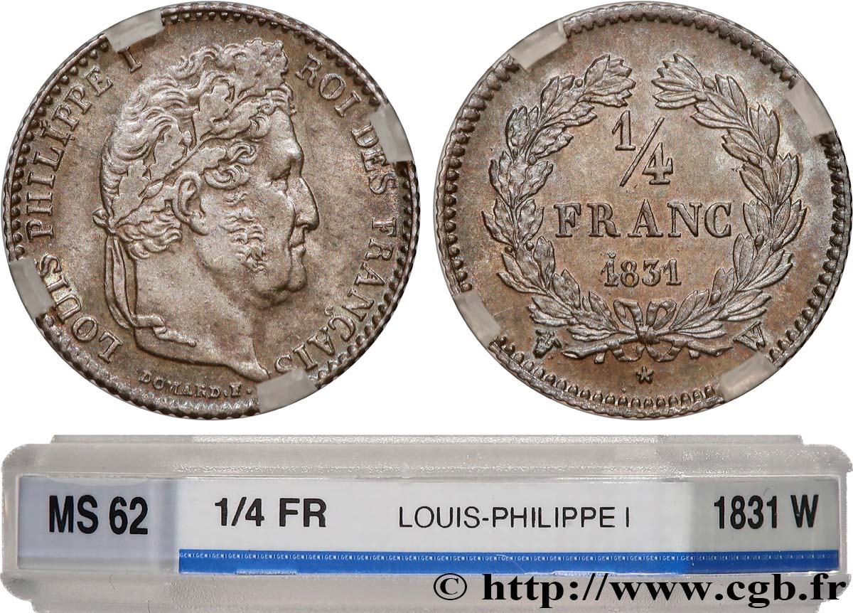 1/4 franc Louis-Philippe 1831 Lille F.166/11 EBC62 GENI