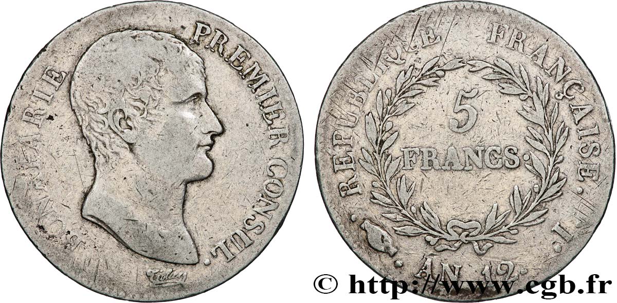 5 francs Bonaparte Premier Consul 1804 Limoges F.301/16 TB 