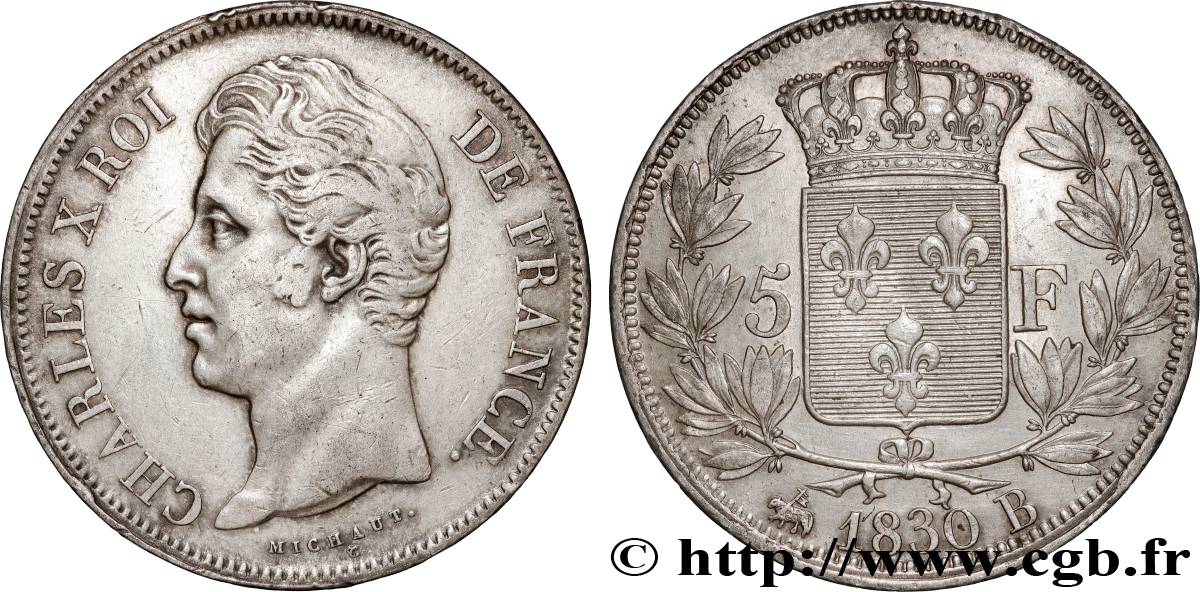 5 francs Charles X, 2e type 1830 Rouen F.311/41 TTB 