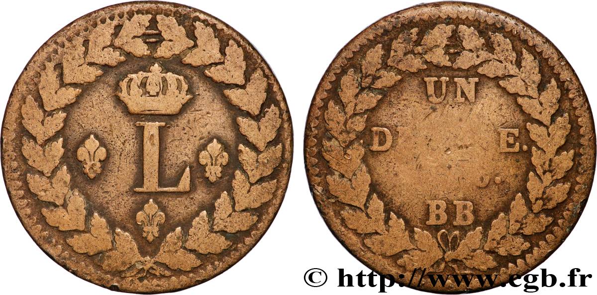 Un décime à l’L couronnée 1815  Strasbourg F.132A/3 F 