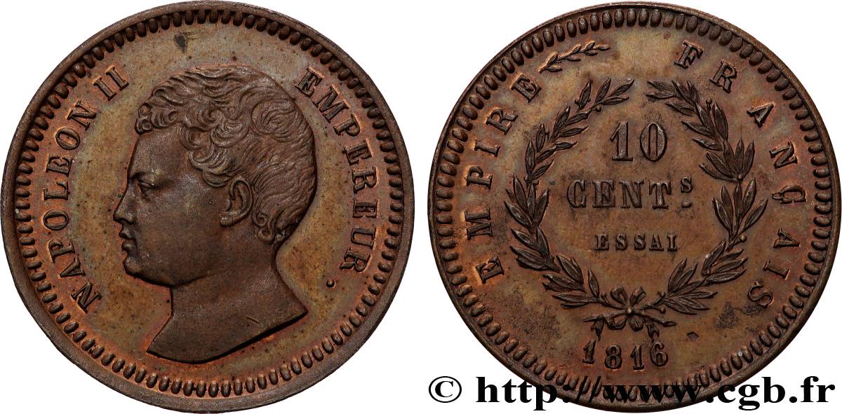 Essai de 10 centimes en bronze 1816   VG.2412  VZ62 