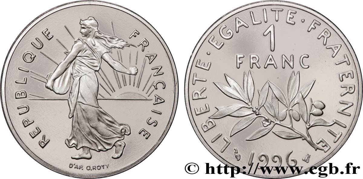 1 franc Semeuse, nickel, BE (Belle Épreuve) 1996 Pessac F.226/44 var. ST 