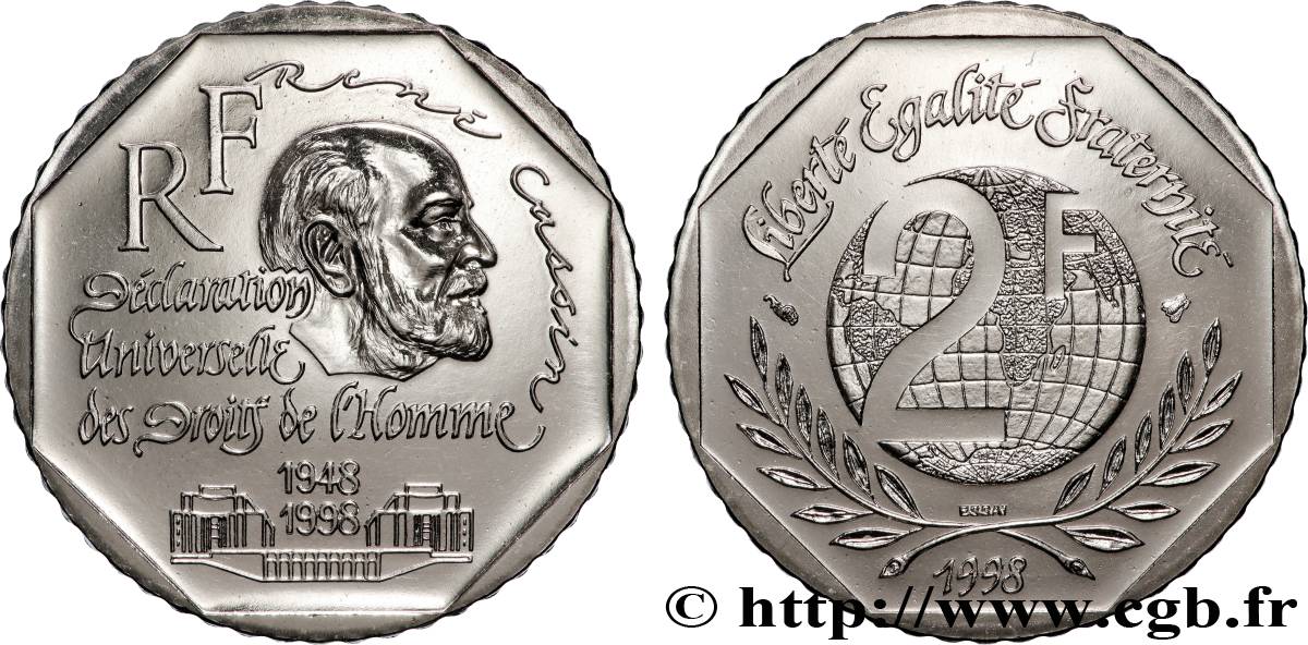 Essai de 2 francs René Cassin 1998 Pessac F.276/1 ST 