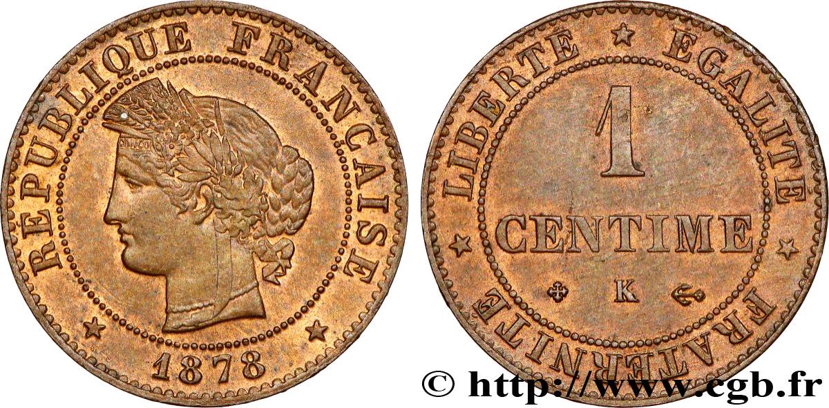 1 centime Cérès 1878 Bordeaux F.104/8 SC64 