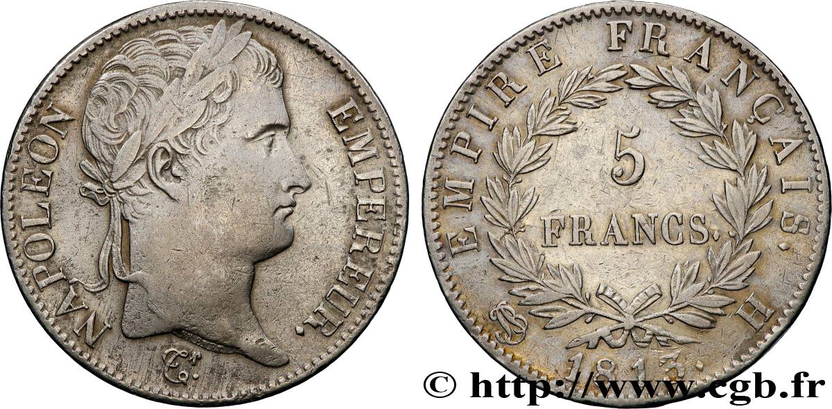 5 francs Napoléon Empereur, Empire français 1813 La Rochelle F.307/63 SS 