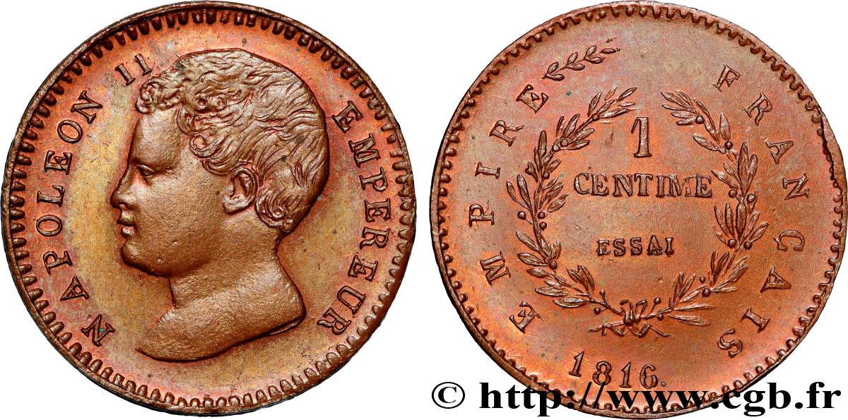 Essai de 1 centime en bronze 1816   VG.2415  VZ62 