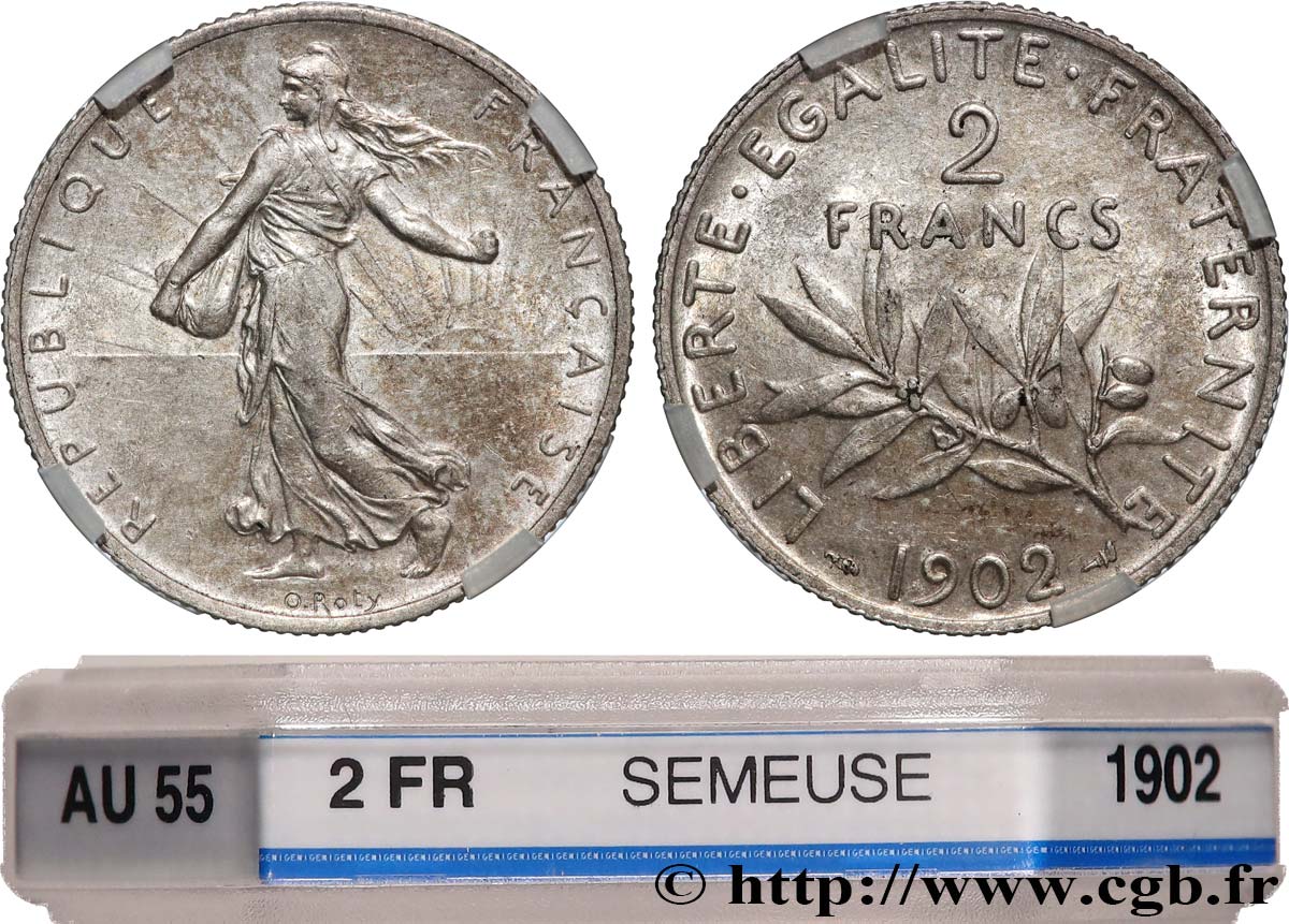 2 francs Semeuse 1902  F.266/7 SUP55 GENI