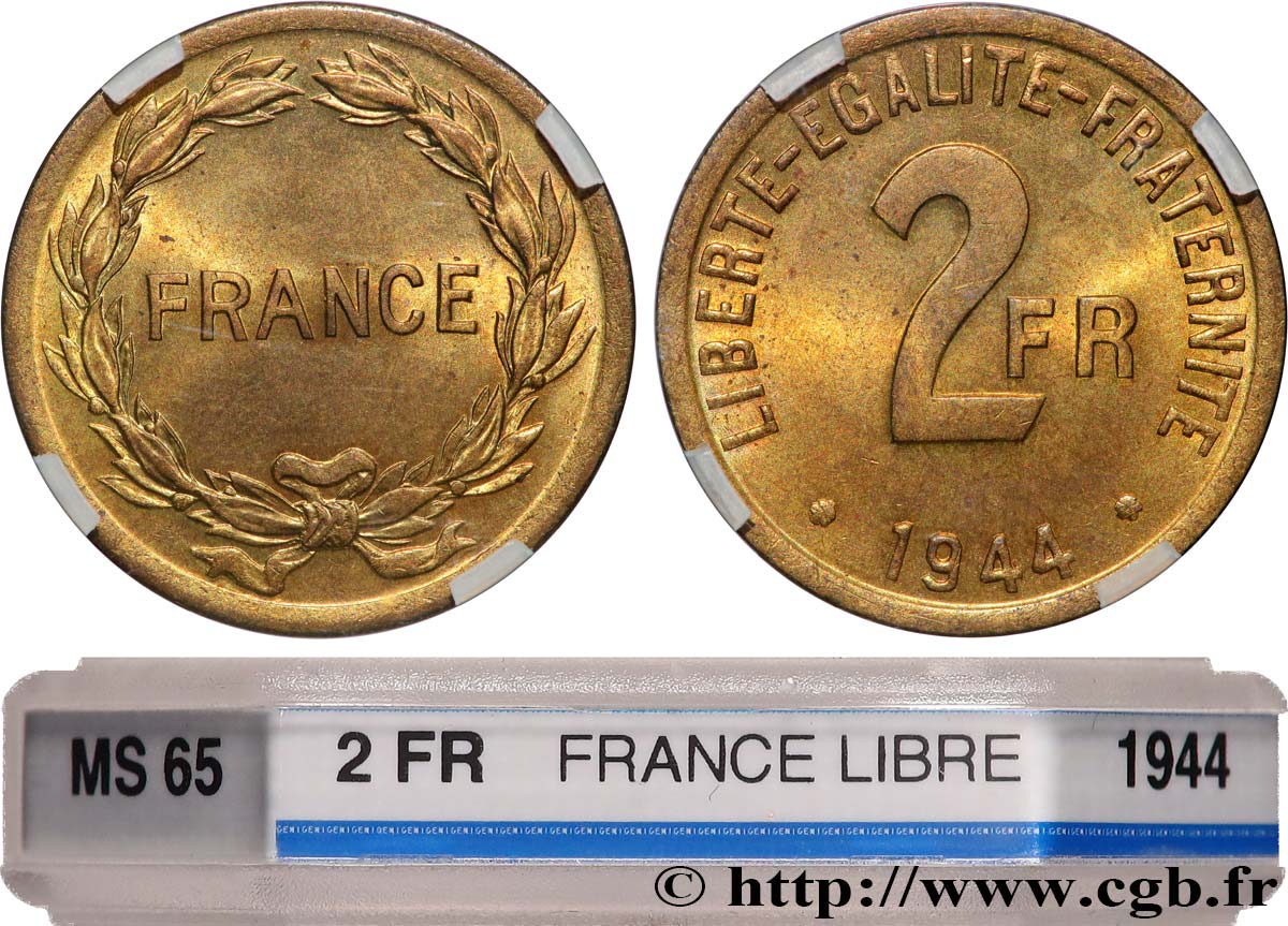 2 francs France 1944  F.271/1 FDC65 GENI