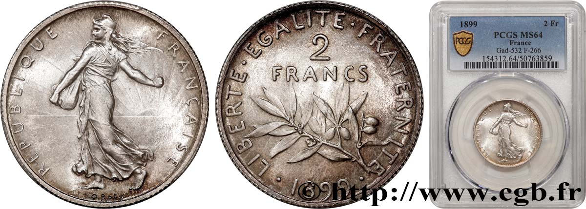 2 francs Semeuse 1899  F.266/3 SPL64 PCGS