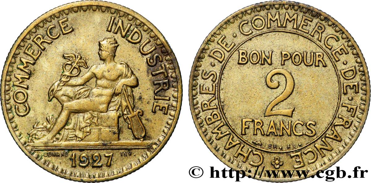 2 francs Chambres de Commerce 1927  F.267/9 XF 