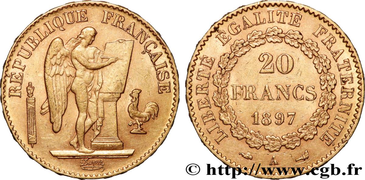 20 francs or Génie, Troisième République 1897 Paris F.533/22 BB 